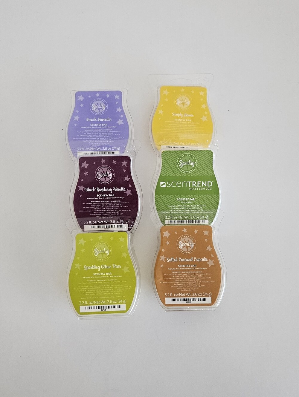 Scentsy 6-pack Wax Melts Multi Variety Pack Home Scent Bars 3.2 fl oz / 2.6 oz